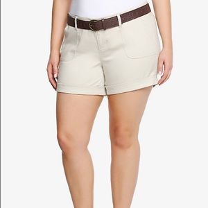 Torrid belted sateen shorts